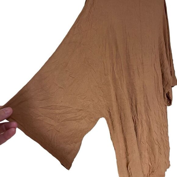 ASOS size 14 brown short sleeve shirt stretch long length - Picture 3 of 5